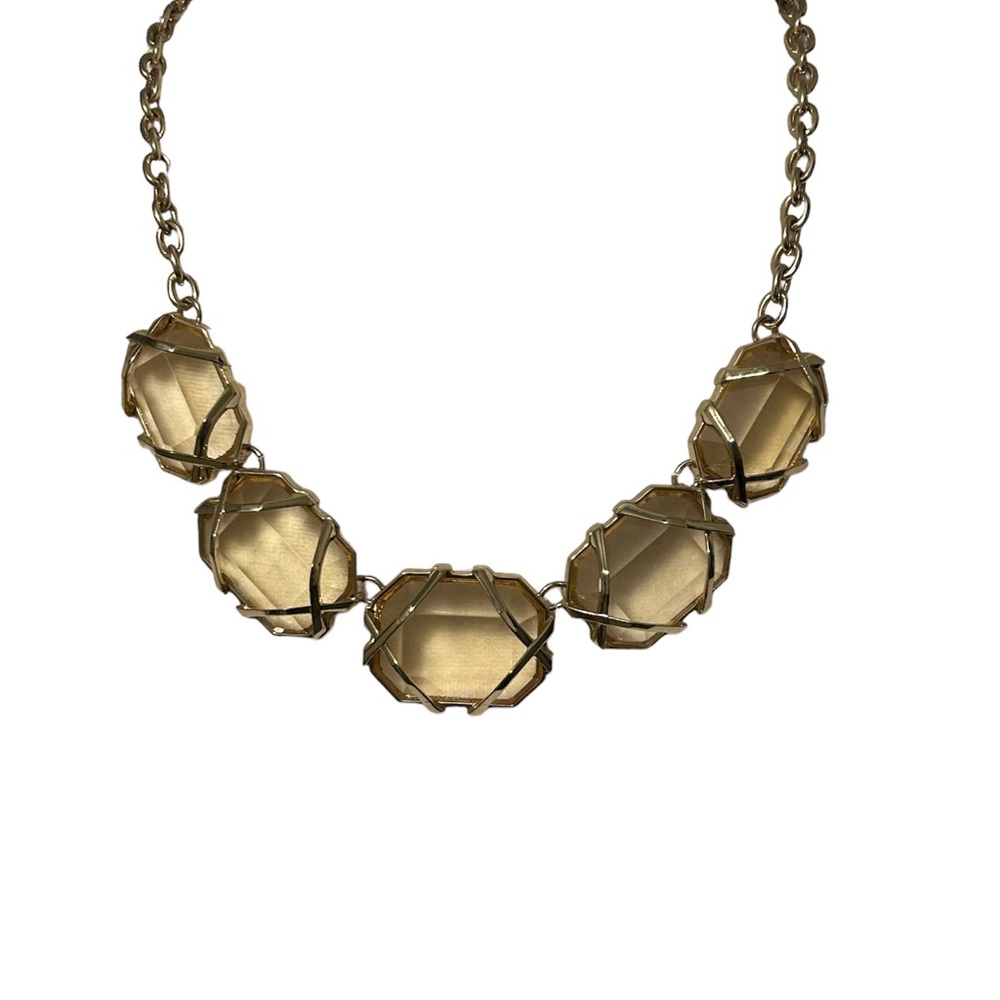 Ann Taylor Good Tone Amber Statement Necklace